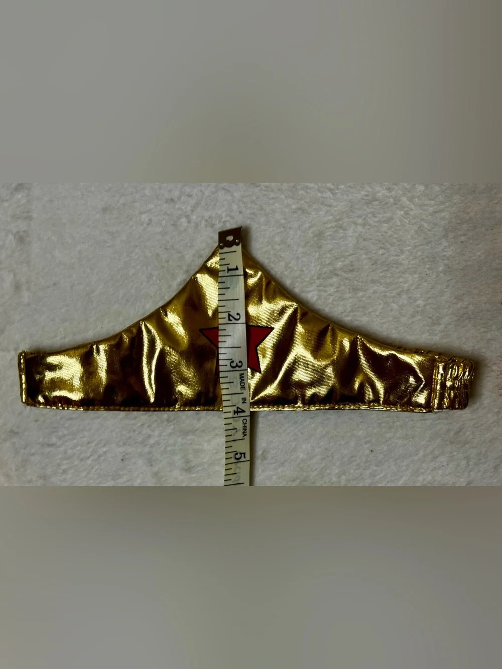 Wonder Woman Costume Gold Metallic Headband with Red Star